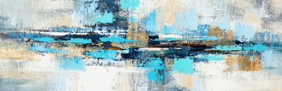 Modern Abstract Shades Of Blue Large Wall Art