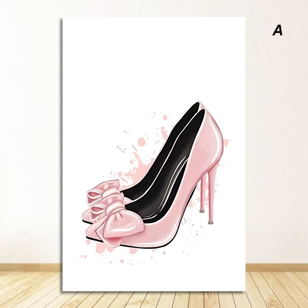 Heels Perfume Minimalist Motivational Coco Chanel Quotes Wall Art