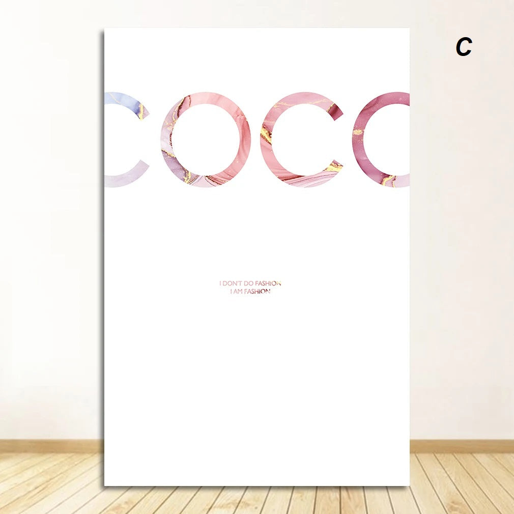 Heels Perfume Minimalist Motivational Coco Chanel Quotes Wall Art