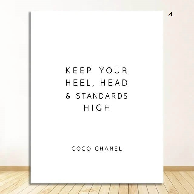 Inspirational Coco Chanel Sayings Canvas Wall Art