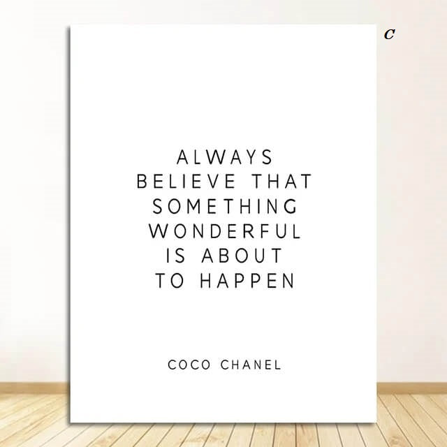 Inspirational Coco Chanel Sayings Canvas Wall Art