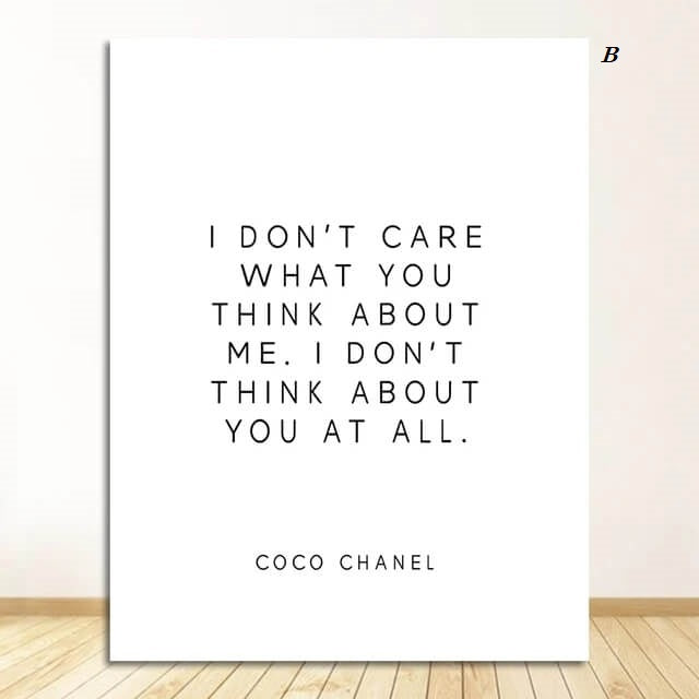 Inspirational Coco Chanel Sayings Canvas Wall Art