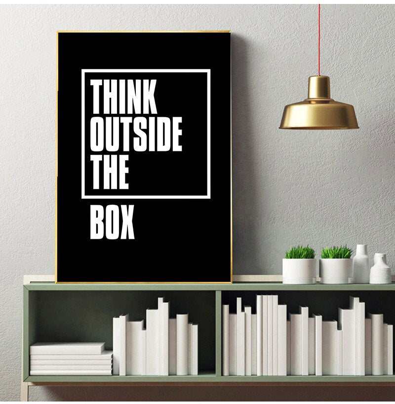 Think Outside the Box Inspirational Canvas Print