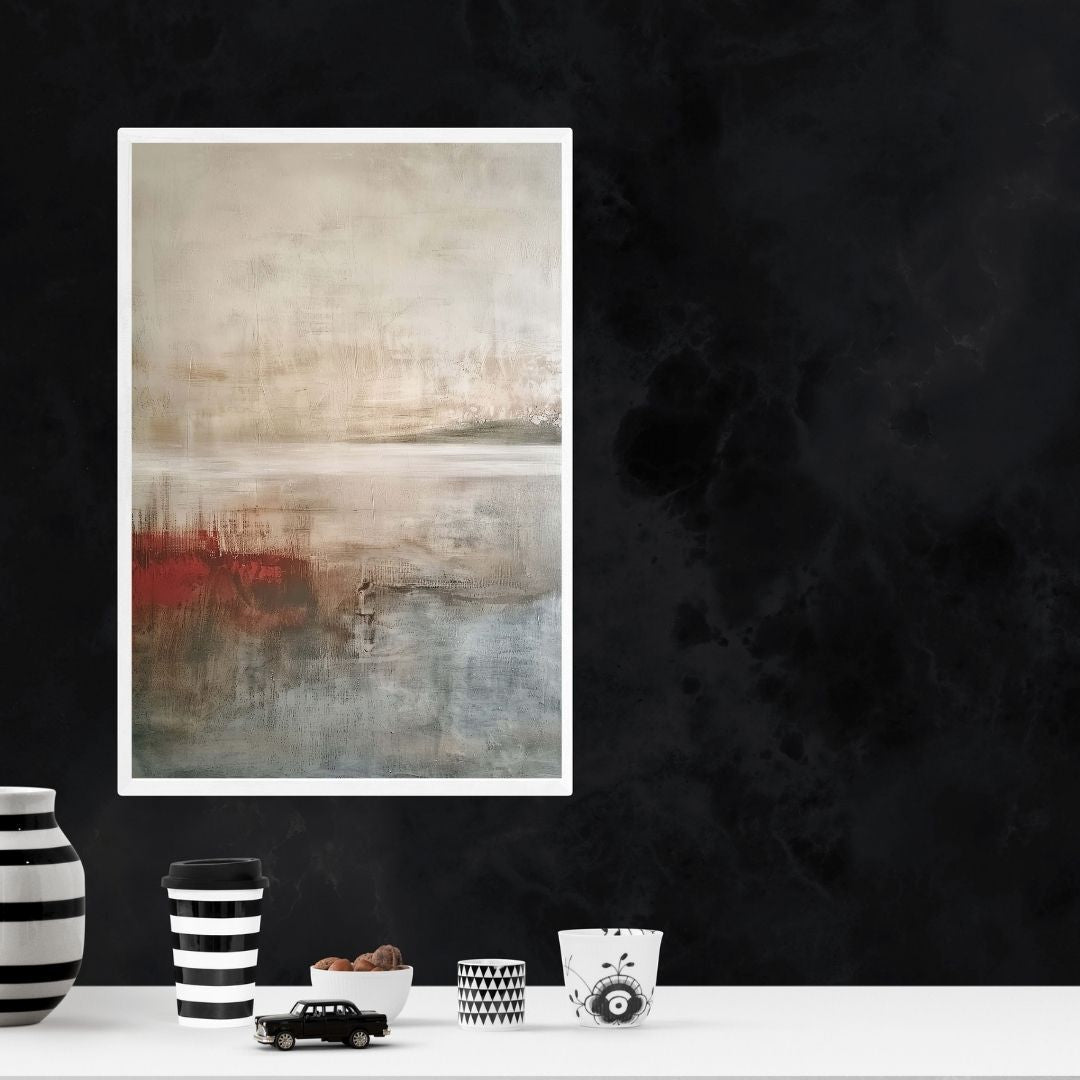 Japandi Abstract Sunrise Landscape Wall Art Canvas Print