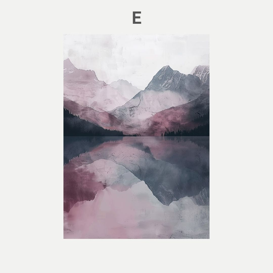 Japandi Bedroom Abstract Landscape Pastel Pink Wall Art