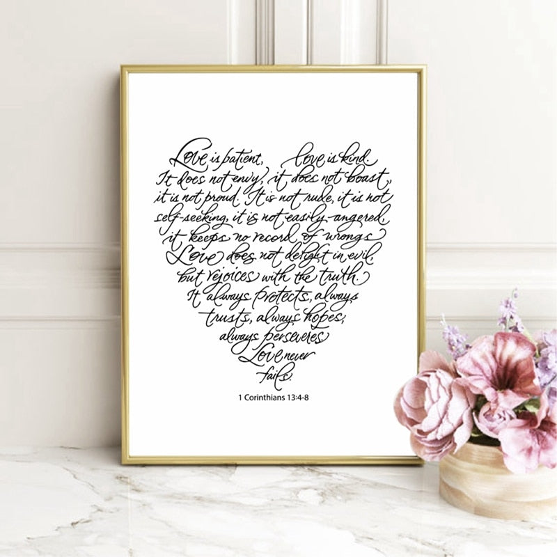 Love Is Patient Love Is Kind Quote Wall Art