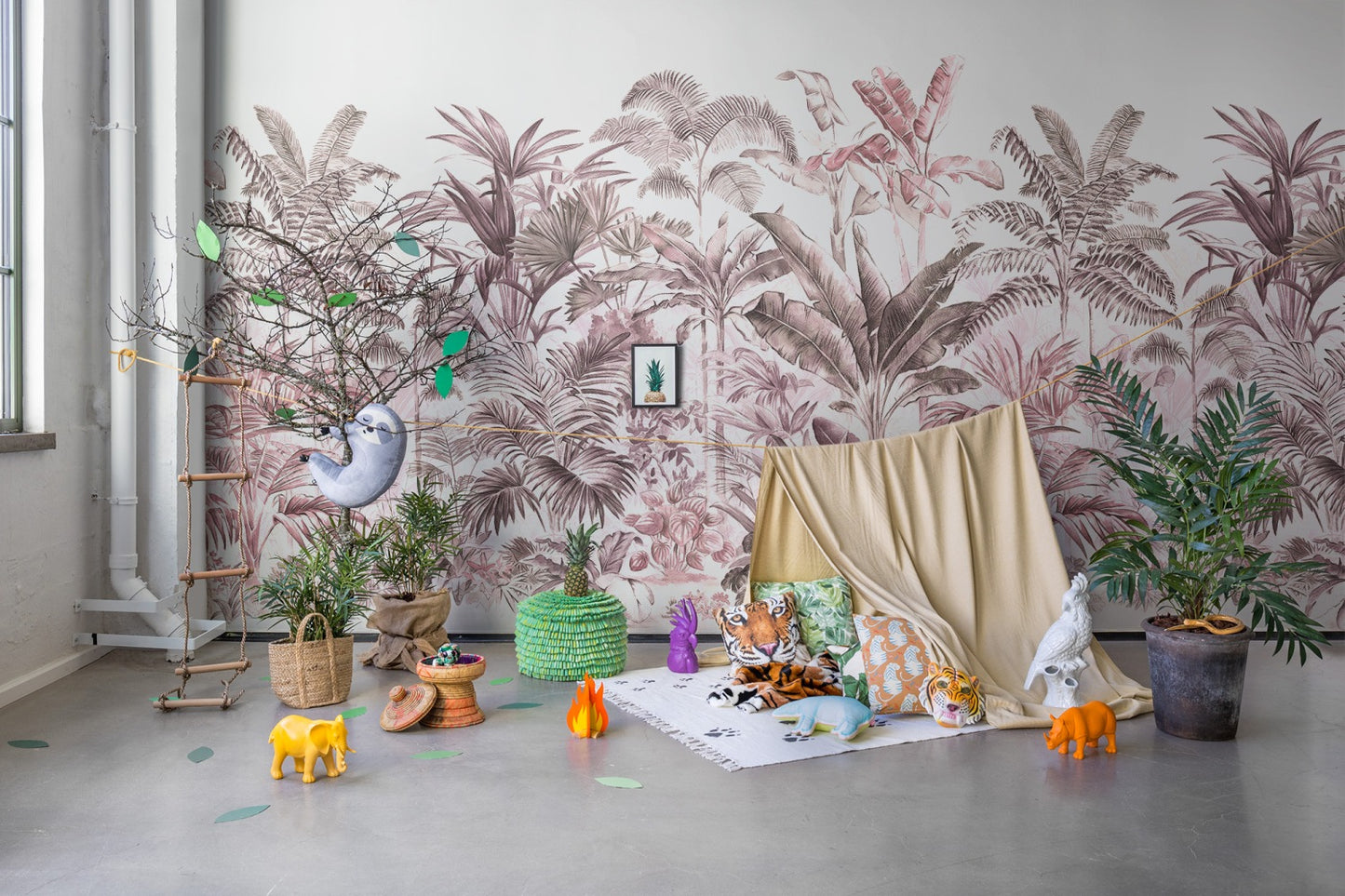 Pride Palms Plum Mural Wallpaper (SqM)