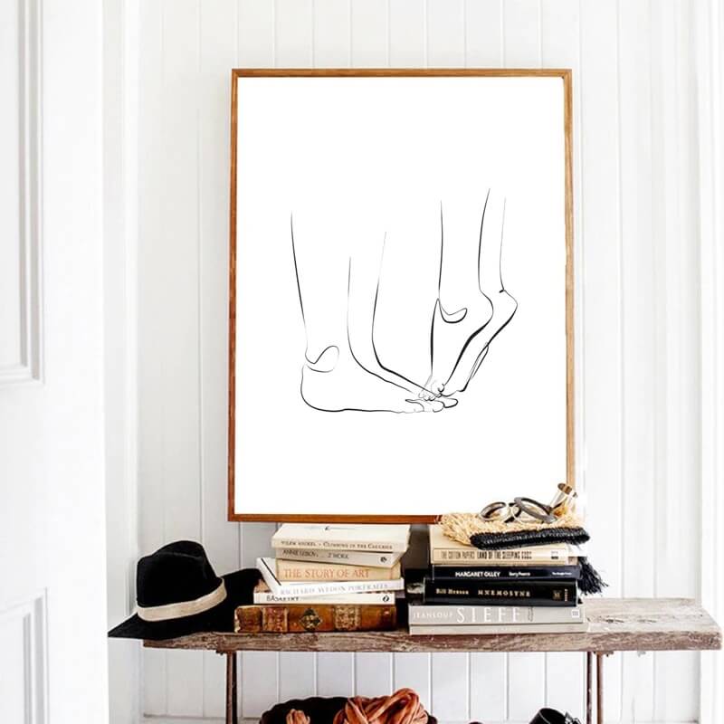Minimalist Couple Line Art Canvas Print