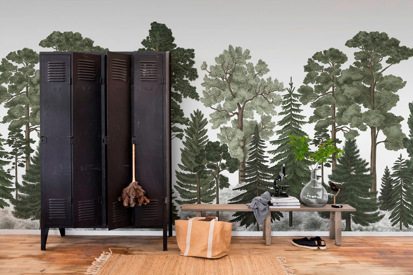 Bellewood Scandinavian Green Mural Wallpaper (SqM)