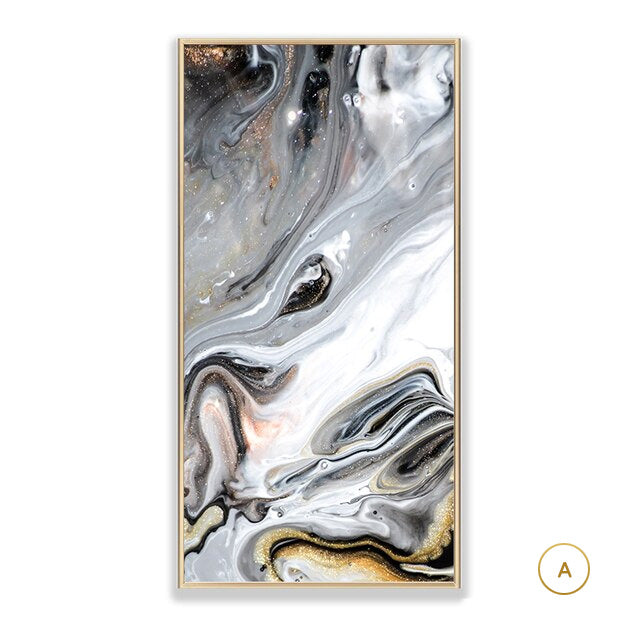 Silver Agate Gray Marble Canvas Print