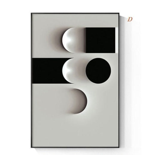 Abstract Black and White Geometric Canvas Print