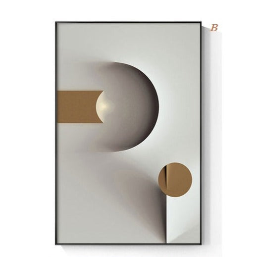 Abstract Black and White Geometric Canvas Print