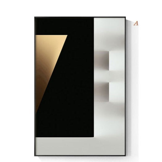 Abstract Black and White Geometric Canvas Print