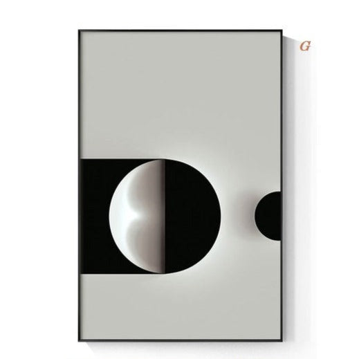 Abstract Black and White Geometric Canvas Print