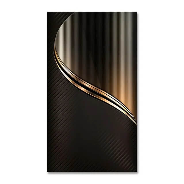 Minimalist Abstract Black Wall Art Golden Lines Canvas Print