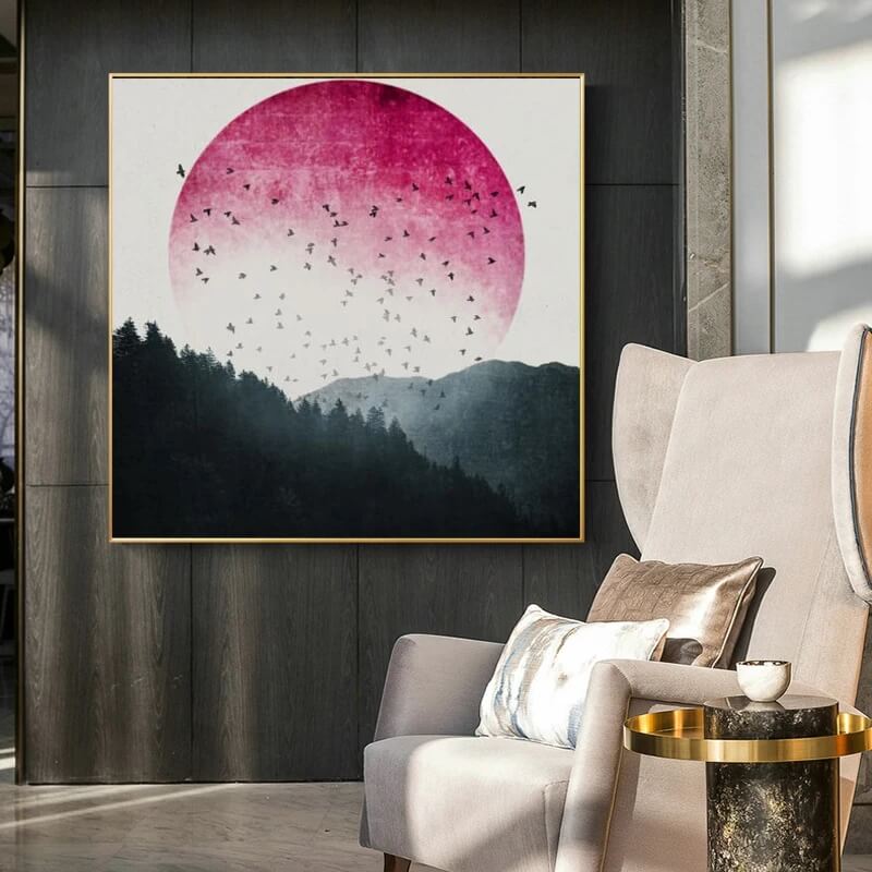 Minimalist Abstract Japanese Landscape Canvas Wall Art