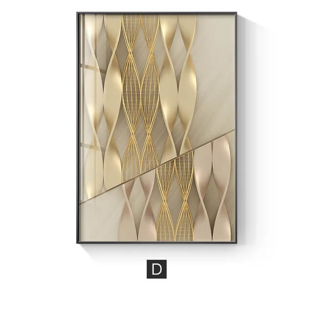 Modern Abstract Grey Golden Canvas Wall Art
