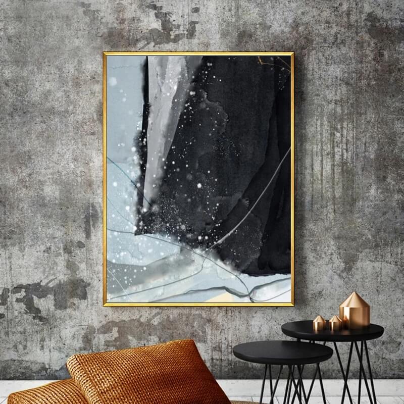 Modern Abstract White Blue Marble Canvas Prints