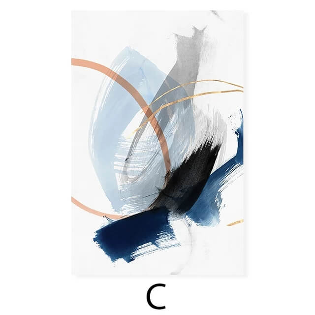 Modern Abstract Watercolor Blue Splash Ink Canvas Prints