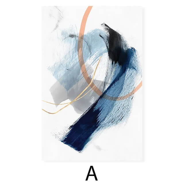 Modern Abstract Watercolor Blue Splash Ink Canvas Prints