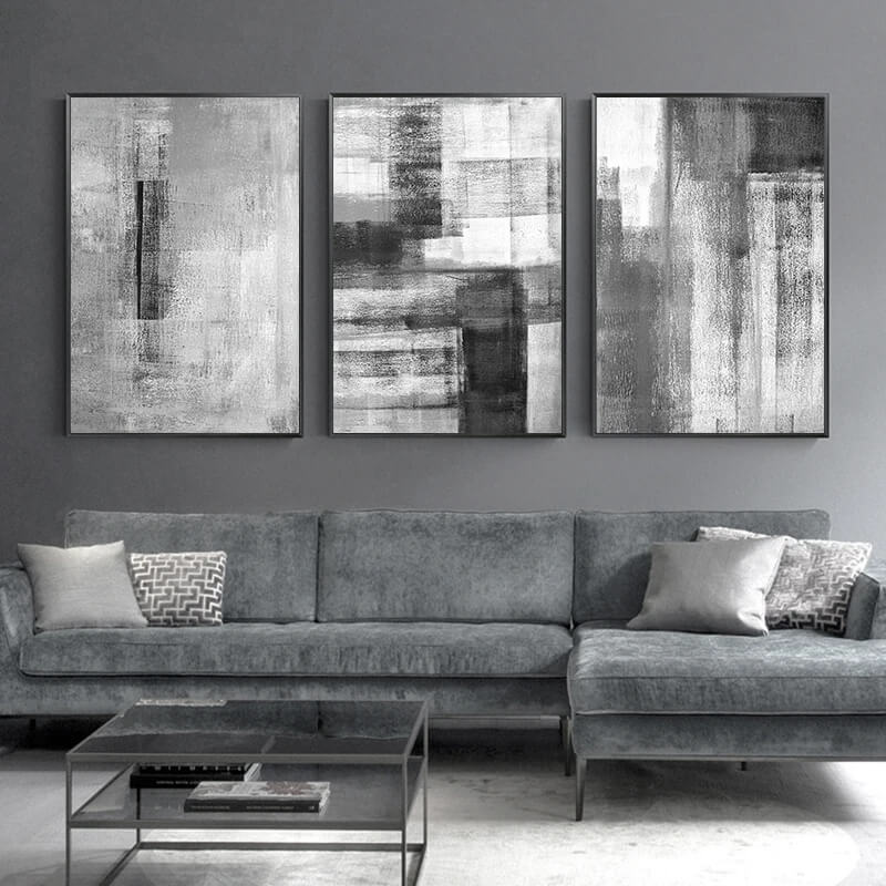 Modern Black White Concrete Abstract Wall Art
