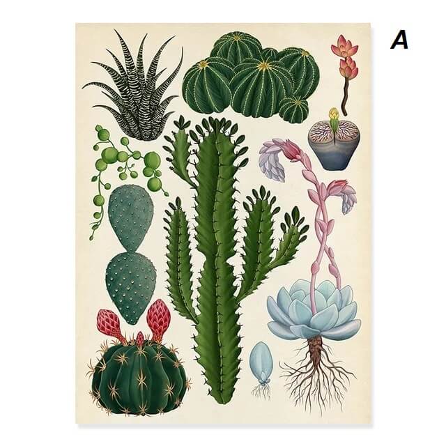 Modern Tropical Nordic Plants Leaves Wall Art