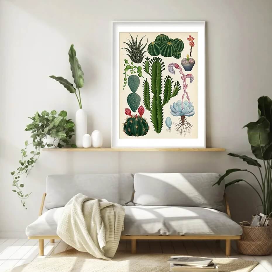 Modern Tropical Nordic Plants Leaves Wall Art