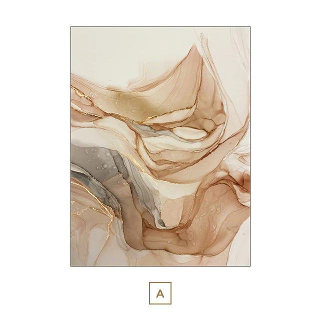 Abstract Beige Marble Canvas Print