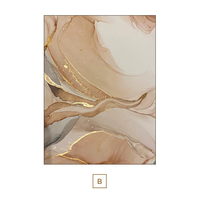 Abstract Beige Marble Canvas Print