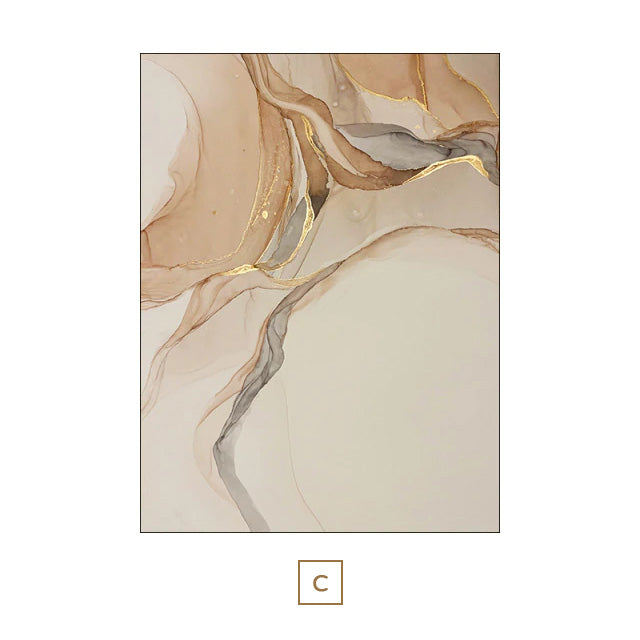 Abstract Beige Marble Canvas Print