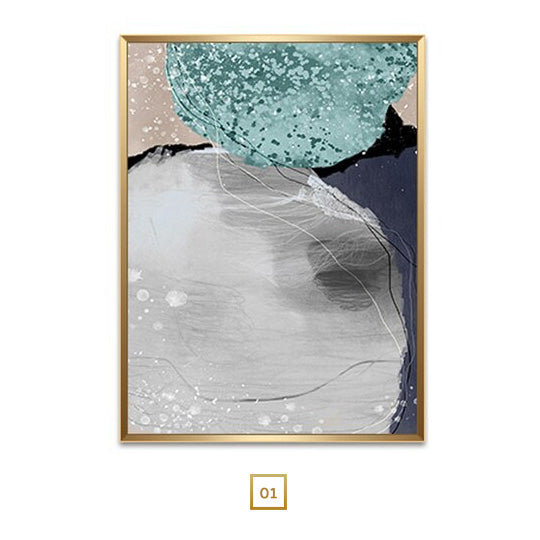 Modern Gray Jade Geomorphic Canvas Prints