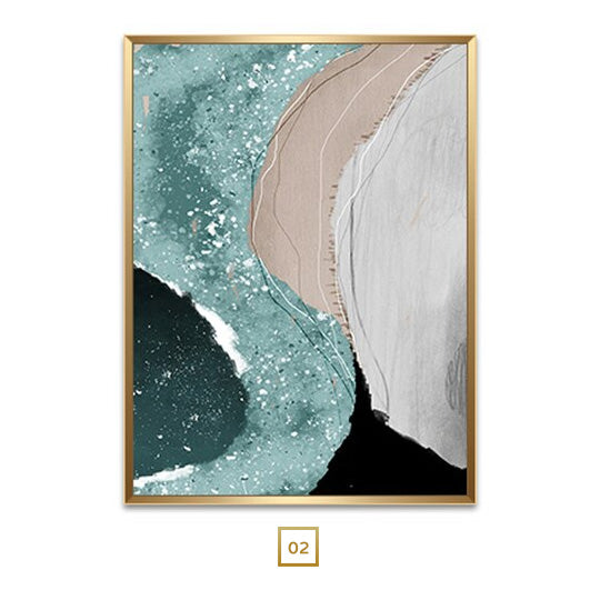 Modern Gray Jade Geomorphic Canvas Prints