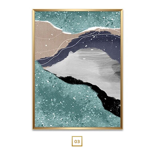 Modern Gray Jade Geomorphic Canvas Prints
