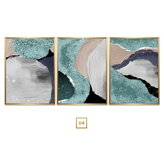 Modern Gray Jade Geomorphic Canvas Prints