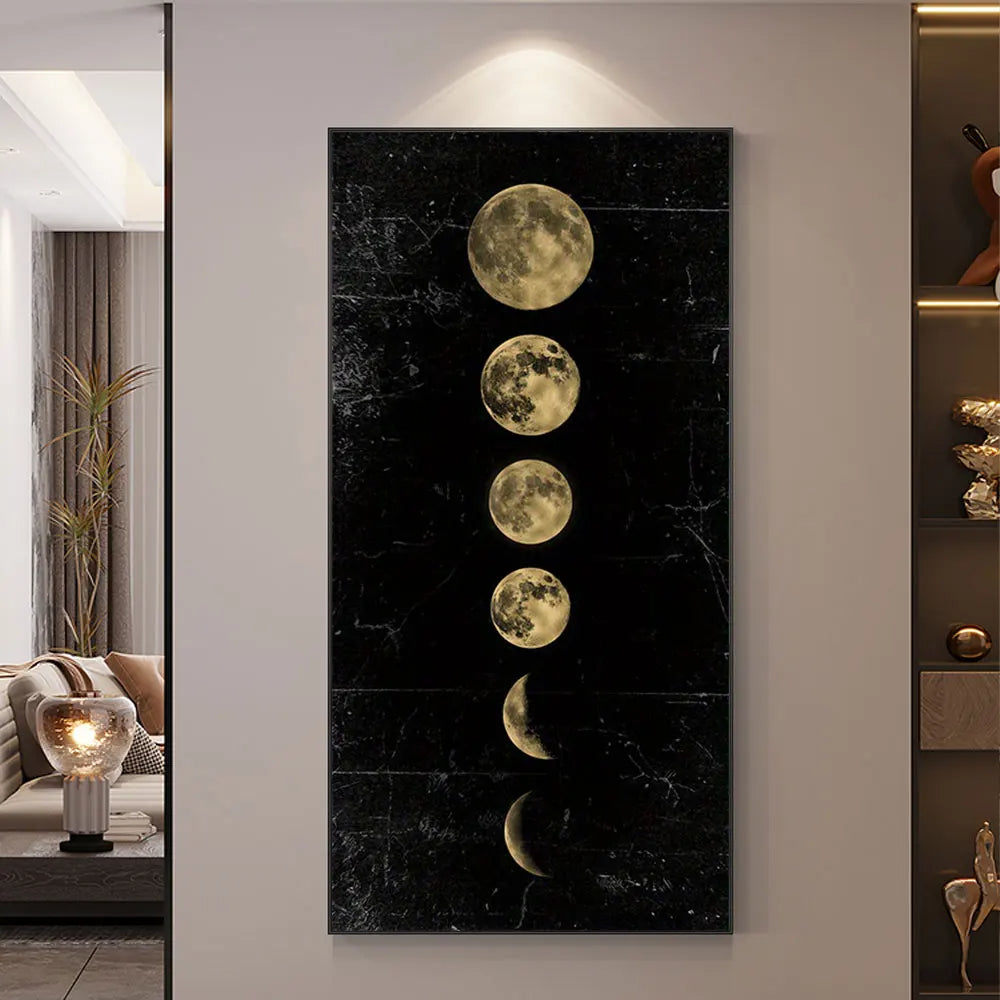 Moon Phases Large Canvas Wall Art