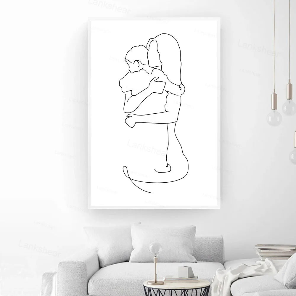 Mother And Daughter Son Wall Art Canvas Print