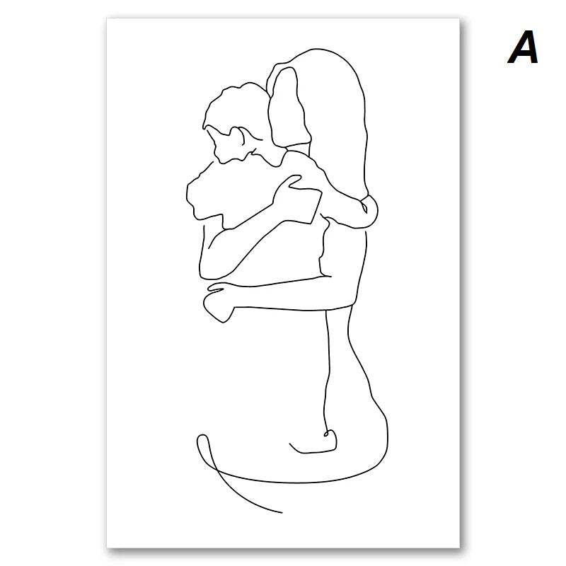 Mother And Daughter Son Wall Art Canvas Print