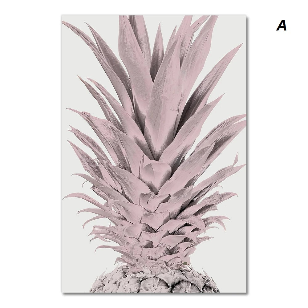Nordic Minimalist Pink Pineapple Cactus Canvas Print