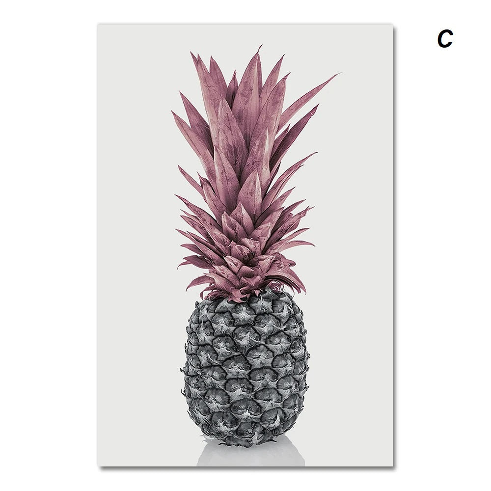 Nordic Minimalist Pink Pineapple Cactus Canvas Print