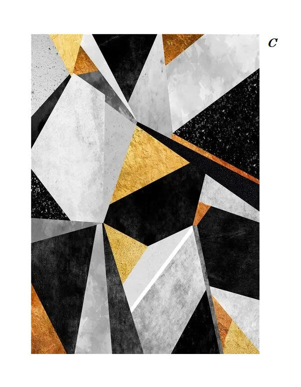 Nordic Abstract Golden Line Geometric Wall Art