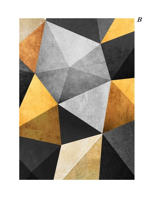 Nordic Abstract Golden Line Geometric Wall Art
