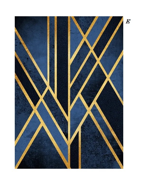 Nordic Abstract Golden Line Geometric Wall Art