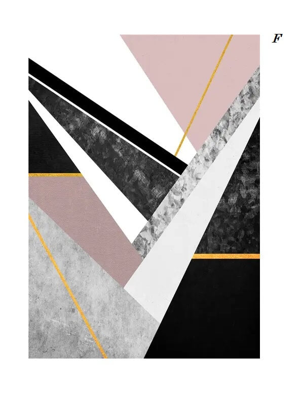 Nordic Abstract Golden Line Geometric Wall Art