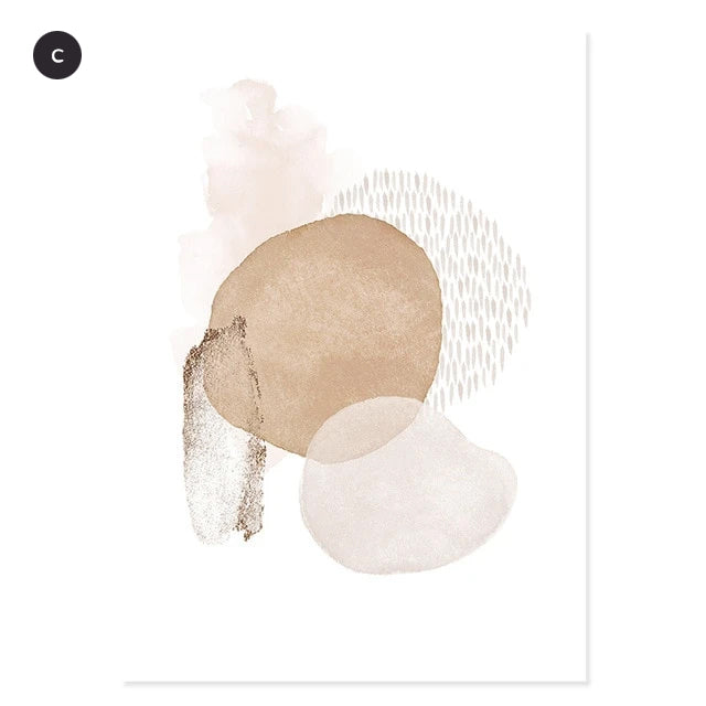 Scandinavian Abstract Pink Beige Elements Canvas Prints