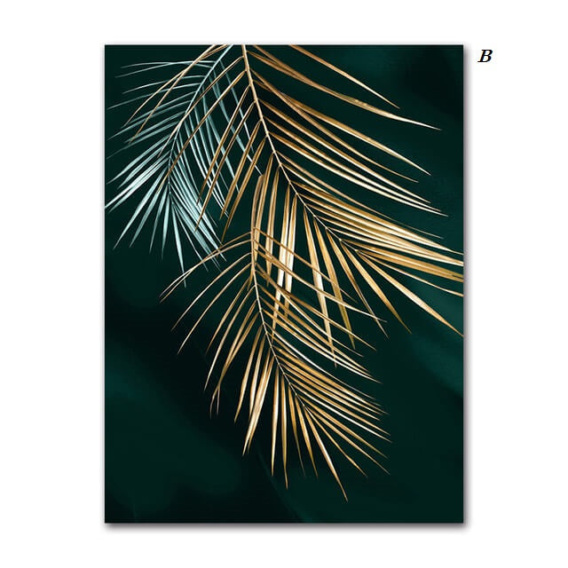 Golden Leaf Canvas Wall Art