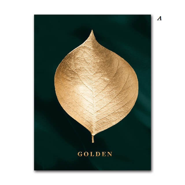 Golden Leaf Canvas Wall Art