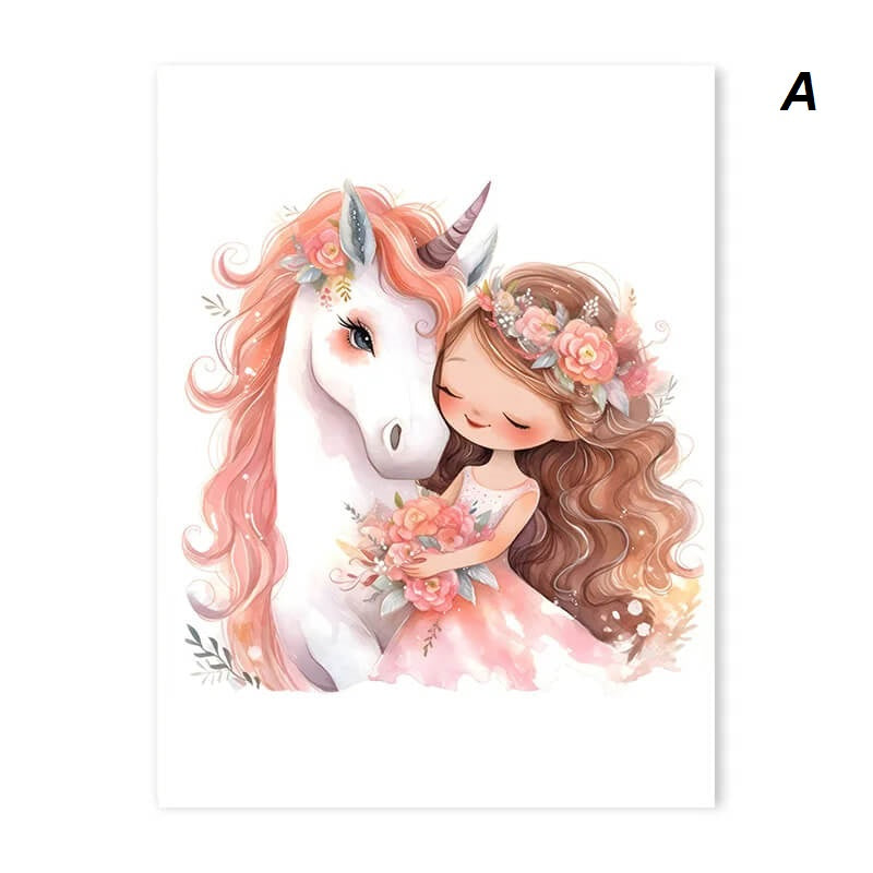 Pink Ballerina Little Girl Unicorn Butterfly Canvas Prints