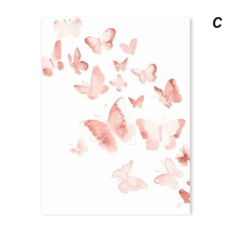 Pink Ballerina Little Girl Unicorn Butterfly Canvas Prints