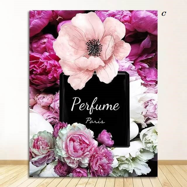 Pink Flowers Paris Fashion Canvas Prints