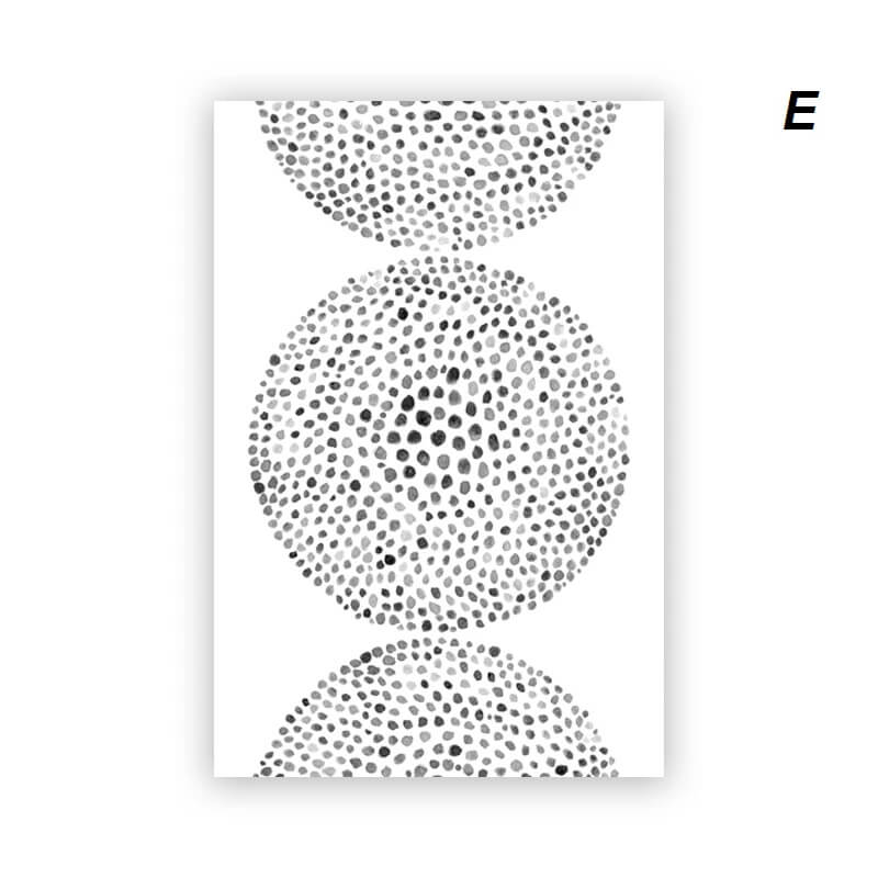 Polka Dots Pattern Minimalist Black White Neutral Canvas Prints